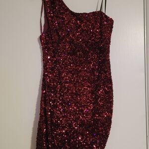 B Darlin Burgundy Dress
